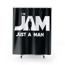 I'm JAM Shower Curtains - White Letters on Black Curtain