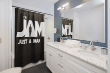 I'm JAM Shower Curtains - White Letters on Black Curtain