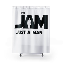 I'm JAM Shower Curtains - Black Letters on White Curtain